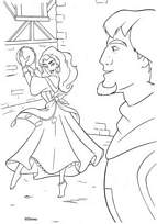 coloriage phoebus regarde esmeralda danser